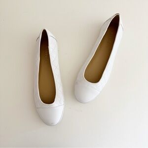 Talbots napa leather quilted cap-toe ballet flats